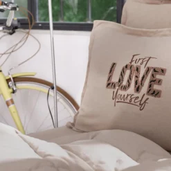 Clearance Home Motto 100% Turkish Cotton Comfort Bedding Set, Double, Beige Bedding Sets|Duvet Cover Sets