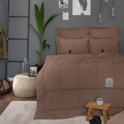 Online Home Motto 100% Turkish Cotton Comfort Bedding Set, Double, Brown Bedding Sets|Duvet Cover Sets