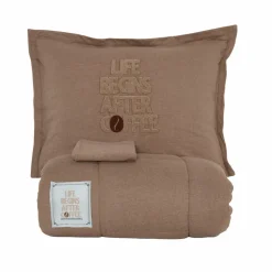 Online Home Motto 100% Turkish Cotton Comfort Bedding Set, Double, Brown Bedding Sets|Duvet Cover Sets