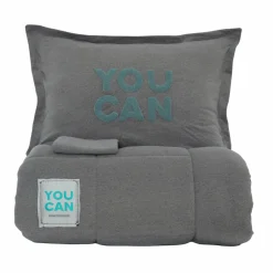 New Home Motto Cotton Comfort Bedding Set, Double, Grey Bedding Sets