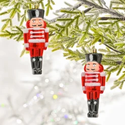 Hot Home New Year Christmas Nutcracker Tree Decoration Set, 2 Piece, Multi Ornaments