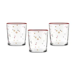 Home New Year Christmas 3-Piece Snowy Tumbler Glass Set, 380ml, Multi Tumbler Glasses