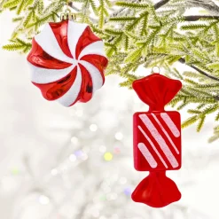 Clearance Home New Year Christmas Cany Pleasure Tree Decoration Set, 4 Piece, Multi Ornaments