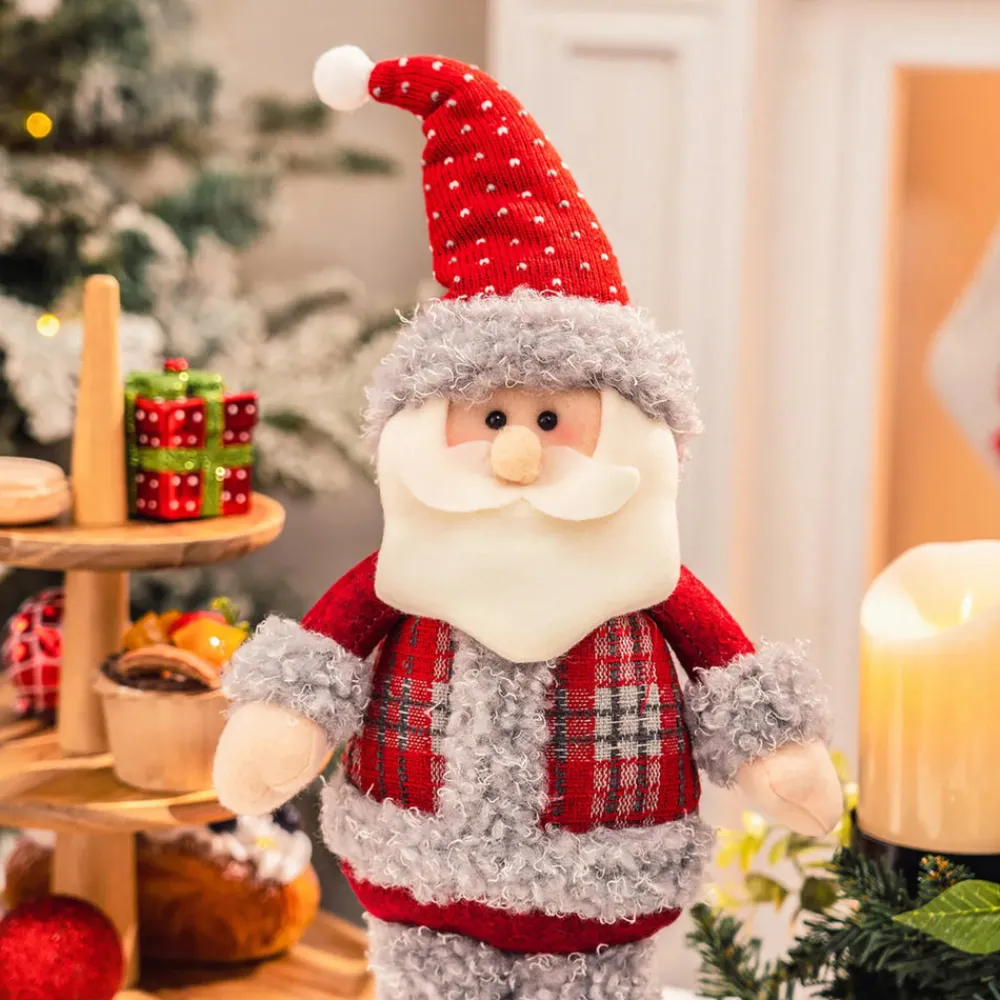 Hot Home New Year Christmas Standing Santa Plush Toy Decoration, 44cm, Multi Ornaments