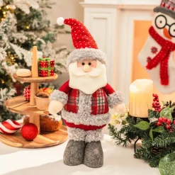 Hot Home New Year Christmas Standing Santa Plush Toy Decoration, 44cm, Multi Ornaments