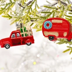 Best Home New Year Christmas Truck & Caravan Tree Decoration Set, 2 Piece, Multi Ornaments