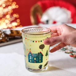 Outlet Home New Year Christmas 6-Piece Chick Glass Tumbler Set, 500ml, Multi Tumbler Glasses