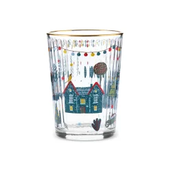 Outlet Home New Year Christmas 6-Piece Chick Glass Tumbler Set, 500ml, Multi Tumbler Glasses