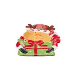 Online Home New Year Christmas Ceramic Deer Decorative Plate, 28cm, Multi Decorative Plates