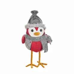 Clearance Home New Year Christmas Robin Bird Plush Toy Decoration, 23cm, Multi Ornaments