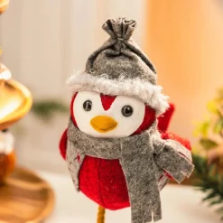 Clearance Home New Year Christmas Robin Bird Plush Toy Decoration, 23cm, Multi Ornaments