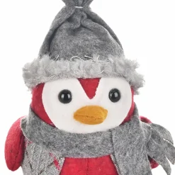 Clearance Home New Year Christmas Robin Bird Plush Toy Decoration, 23cm, Multi Ornaments