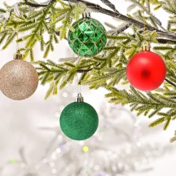 Hot Home New Year Christmas Tree Bauble Set, 34 Piece, 6cm, Multi Ornaments