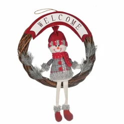 Outlet Home New Year Christmas Wreath, 45cm, Multi Ornaments