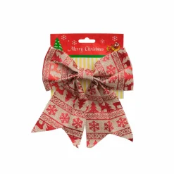 New Home New Year Christmas Tree Ribbon, 20cm, Red Gold Ornaments