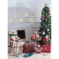 Clearance Home New Year Christmas Standing Snowman Plush Toy Decoration, 34cm, Multi Ornaments