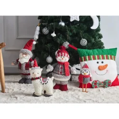 Clearance Home New Year Christmas Standing Snowman Plush Toy Decoration, 34cm, Multi Ornaments