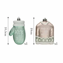 Discount Home New Year Christmas Wool Tree Decoration Set, 2 Piece, Multi Ornaments