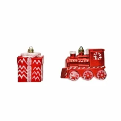 Outlet Home New Year Christmas Gifty Tree Decoration Set, 4 Piece, Multi Ornaments