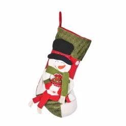 Online Home New Year Christmas Snowman Gift Stocking Sock Decoration, 47cm, Multi Ornaments