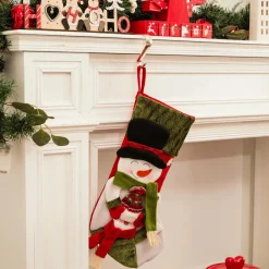 Online Home New Year Christmas Snowman Gift Stocking Sock Decoration, 47cm, Multi Ornaments