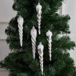 New Home New Year Christmas Icicle Tree Decoration Set, 5 Piece, 16cm, Multi Ornaments