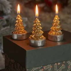 Sale Home New Year Tree 3-Piece Tealight Candles, Candles