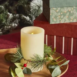 Outlet Home New Year Led Light Candle, 7.5cmx7.5cmx12.5cm, White Candles