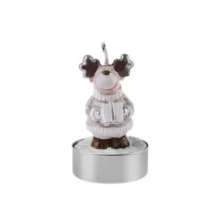Outlet Home New Year Reindeer 3-Piece Tealight Candles, Beige Candles