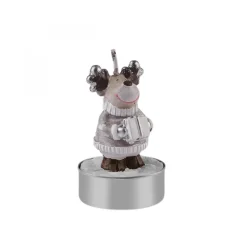 Outlet Home New Year Reindeer 3-Piece Tealight Candles, Beige Candles