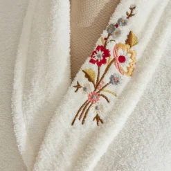 Best Home Nita 5-Piece 100% Turkish Cotton Family Bathroom Set, Blue - Offwhite Bathrobes