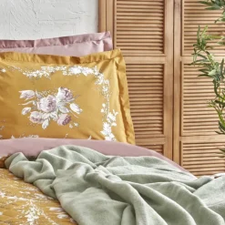 Best Home Petra Winter Duvet Cover Set with Bed Sheet, Double, Green Duvet Cover Sets