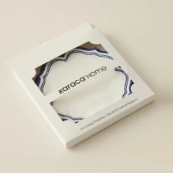 Online Home 6-Piece Cocktail Napkin, 14x14cm, Navy Placemats