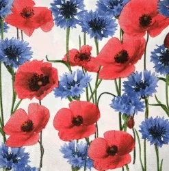 Clearance Home Poppy 20-Piece Paper Napkin, 33cmx33cm, Multi Paper Napkins