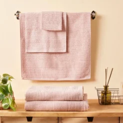 Home Rachel 100% Cotton Shower Towel, 70cmx140cm, Light Rose Towels