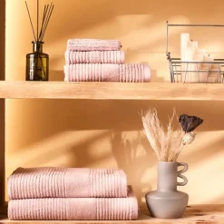 Home Rachel 100% Cotton Shower Towel, 70cmx140cm, Light Rose Towels