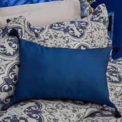 Online Home Rosario Tasselled Filled Cushion 35x50 cm, Navy Cushions