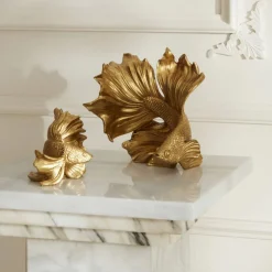 Sale Home Rumble Fish Ornament, 15x15cm, Gold Ornaments