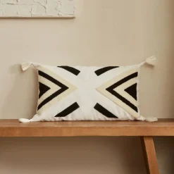 Sale Home Russo Filled Cushion, 31cmx50 cm, Beige-Black Cushions