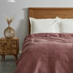 Sale Home Sandra Herringbone Pattern Blanket, 200x220cm, Double, Throws & Blankets