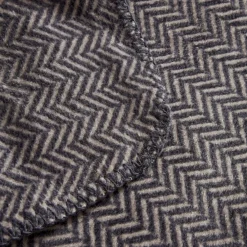 Outlet Home Sandra Herringbone Pattern Blanket, 200x220cm, Double, Grey Throws & Blankets