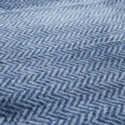 Best Home Sandra Herringbone Pattern Blanket, 200x220cm, Double, Indigo Throws & Blankets