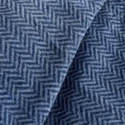 Best Home Sandra Herringbone Pattern Blanket, 200x220cm, Double, Indigo Throws & Blankets