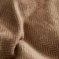 Outlet Home Sandra Herringbone Pattern Blanket, 200x220cm, Double, Beige Throws & Blankets
