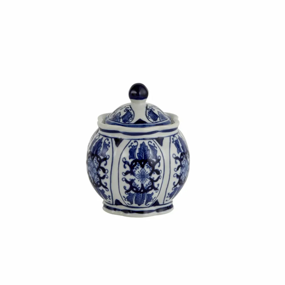 Sale Home Shana Decorative Jar, 12cm, White Blue Vases
