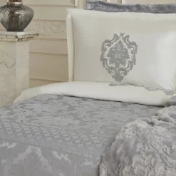 Hot Home Tugba 8-Piece Bedding Set, Double, Silver Bedding Sets