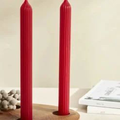 Best Home Wave 2-Piece Candle, 2cmx23cm, Red Candles