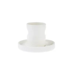 Discount Hussein Chalayan Momentum 4 Piece Porcelain Espresso Turkish Coffee Cup Set for 2 People, 60ml, White Espresso & Turkish Coffee Cup Sets