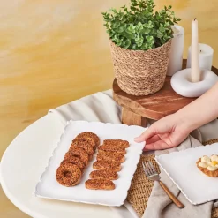 Sale Ivy Porcelain Serving Platter, 35.3cmx23cmx2.5cm, White Serving Platters