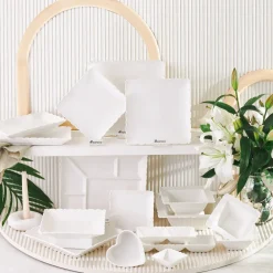 Sale Ivy Porcelain Serving Platter, 35.3cmx23cmx2.5cm, White Serving Platters